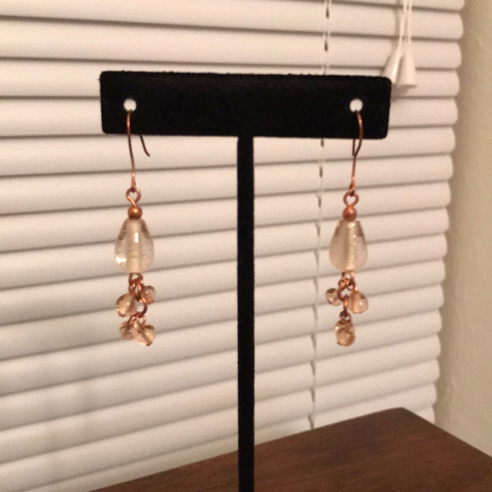 Rose Gold Beaded Earrings